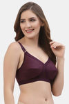Floret Double Layered  Non Wired Full Coverage Super Support Bra - Pink Wine — thumbnail 9