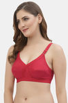 Floret Double Layered  Non Wired Full Coverage Super Support Bra - Red Rose — thumbnail 10