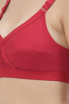Floret Double Layered  Non Wired Full Coverage Super Support Bra - Red Rose — thumbnail 13