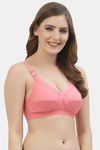 Floret Double Layered  Non Wired Full Coverage Super Support Bra - Red Rose — thumbnail 3