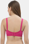 Floret Double Layered  Non Wired Full Coverage Super Support Bra - Rose Magenta — thumbnail 11