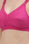 Floret Double Layered  Non Wired Full Coverage Super Support Bra - Rose Magenta — thumbnail 13