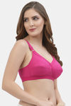 Floret Double Layered  Non Wired Full Coverage Super Support Bra - Rose Magenta — thumbnail 9
