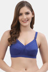 Floret Double Layered  Non Wired Full Coverage Super Support Bra - White Blue — thumbnail 8