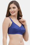 Floret Double Layered  Non Wired Full Coverage Super Support Bra - White Blue — thumbnail 9