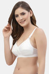 Floret Double Layered  Non Wired Full Coverage Super Support Bra - White Nude — thumbnail 4