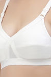 Floret Double Layered  Non Wired Full Coverage Super Support Bra - White Rose — thumbnail 7