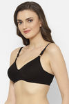 Floret Padded Non-Wired Full Coverage T-Shirt Bra - Black — thumbnail 3
