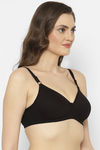 Floret Padded Non-Wired Full Coverage T-Shirt Bra - Black — thumbnail 4