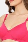 Floret Padded Non-Wired Full Coverage T-Shirt Bra - Magenta — thumbnail 5