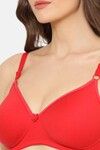 Floret Padded Non-Wired Full Coverage T-Shirt Bra - Red — thumbnail 5