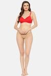 Floret Padded Non-Wired Full Coverage T-Shirt Bra - Red — thumbnail 6