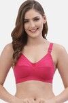 Floret Double Layered Non-Wired Full Coverage Super Support Bra - Magenta — thumbnail 1