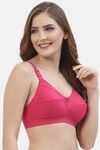 Floret Double Layered Non-Wired Full Coverage Super Support Bra - Magenta — thumbnail 3