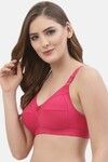 Floret Double Layered Non-Wired Full Coverage Super Support Bra - Magenta — thumbnail 4