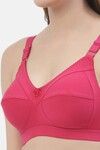 Floret Double Layered Non-Wired Full Coverage Super Support Bra - Magenta — thumbnail 5