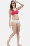 Floret Double Layered Non-Wired Full Coverage Super Support Bra - Magenta — thumbnail 6