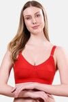 Floret Double Layered Non-Wired Full Coverage Super Support Bra - Red — thumbnail 1