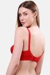 Floret Double Layered Non-Wired Full Coverage Super Support Bra - Red — thumbnail 2