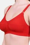 Floret Double Layered Non-Wired Full Coverage Super Support Bra - Red — thumbnail 5