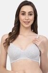 Floret Non-Wired Full Coverage Push-Up Bra - Grey — thumbnail 1