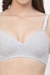 Floret Non-Wired Full Coverage Push-Up Bra - Grey — thumbnail 5