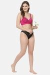 Floret Lightly Lined Non-Wired Full Coverage Lace Bra - Magenta — thumbnail 6