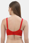 Floret Lightly Lined Non-Wired Full Coverage Lace Bra - Red — thumbnail 2
