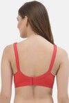 Floret Lightly Lined Non-Wired Full Coverage Lace Bra - Tomato — thumbnail 2