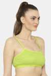 Floret Medium Impact Seamless Sports Bra - Lime Green — thumbnail 3