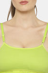 Floret Medium Impact Seamless Sports Bra - Lime Green — thumbnail 6