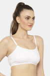 Floret Medium Impact Seamless Sports Bra - White — thumbnail 3