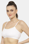 Floret Medium Impact Seamless Sports Bra - White — thumbnail 4