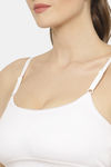 Floret Medium Impact Seamless Sports Bra - White — thumbnail 5