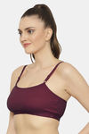 Floret Medium Impact Seamless Sports Bra - Wine — thumbnail 4