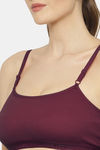 Floret Medium Impact Seamless Sports Bra - Wine — thumbnail 5