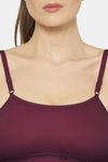 Floret Medium Impact Seamless Sports Bra - Wine — thumbnail 6