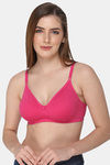 Naidu Hall Single Layered Non Wired Medium Coverage Super Support Bra - Fuchsia — thumbnail 1