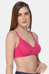 Naidu Hall Single Layered Non Wired Medium Coverage Super Support Bra - Fuchsia — thumbnail 2