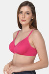 Naidu Hall Single Layered Non Wired Medium Coverage Super Support Bra - Fuchsia — thumbnail 3