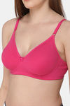 Naidu Hall Single Layered Non Wired Medium Coverage Super Support Bra - Fuchsia — thumbnail 6