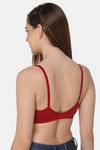 Naidu Hall Single Layered Non Wired Medium Coverage Super Support Bra - Red — thumbnail 4