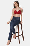 Naidu Hall Single Layered Non Wired Medium Coverage Super Support Bra - Red — thumbnail 5