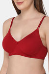 Naidu Hall Single Layered Non Wired Medium Coverage Super Support Bra - Red — thumbnail 6