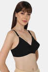 Naidu Hall Single Layered Non Wired 3/4th Coverage T-Shirt Bra - Black — thumbnail 2