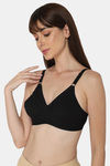 Naidu Hall Single Layered Non Wired 3/4th Coverage T-Shirt Bra - Black — thumbnail 3