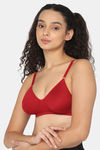 Naidu Hall Single Layered Non Wired Medium Coverage T-Shirt Bra - Red — thumbnail 3