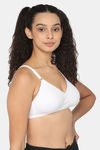 Naidu Hall Single Layered Non Wired Medium Coverage Super Support Bra - White — thumbnail 2