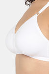 Naidu Hall Single Layered Non Wired Medium Coverage Super Support Bra - White — thumbnail 6