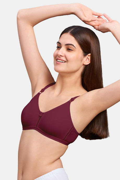 Naidu Hall Double Layered Non Wired Full Coverage T-Shirt Bra - Wine — image 2